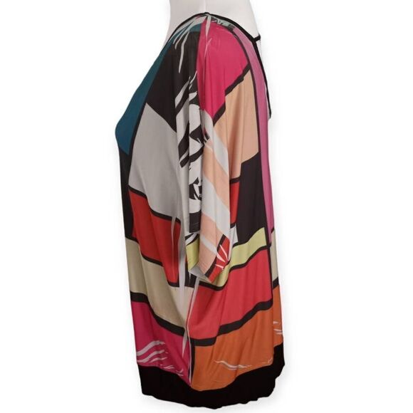 SPIN U.S.A GEOMETRIC MULTICOLOR BLOUSE SZ.2X NWT - Picture 2 of 6